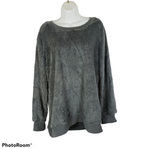 Gray sherpa long sleeve fleece Sweatshirt xlarge